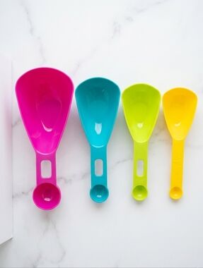 Core Kitchen Set of 4 Nesting Measuring Scoops & Spoons Dual-Ended Multi-Color